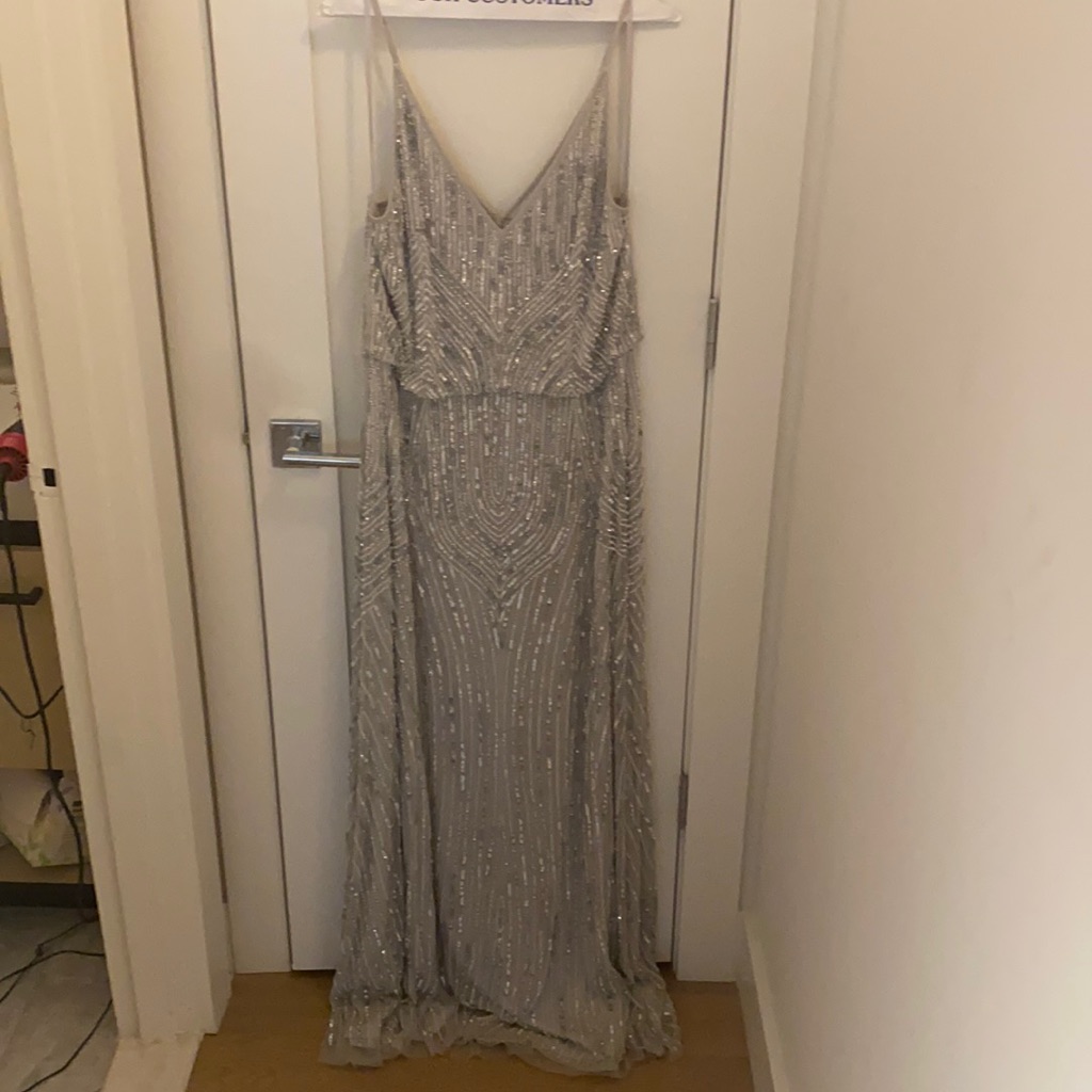 chinese dress ladies Riania Fully Beaded Maxi Gown – GALINA COUTURE main image 1